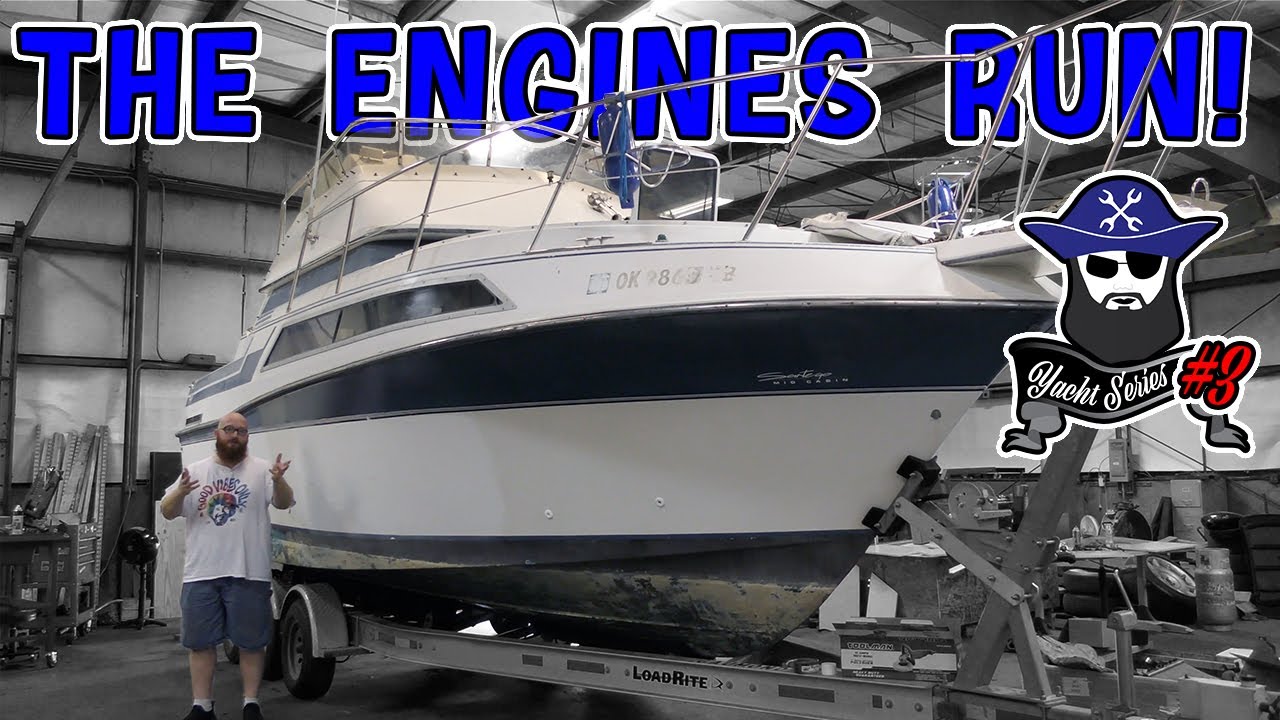 Yacht #3 The engines run! CAR WIZARD has both Mercruser engines running and many updates & surprises