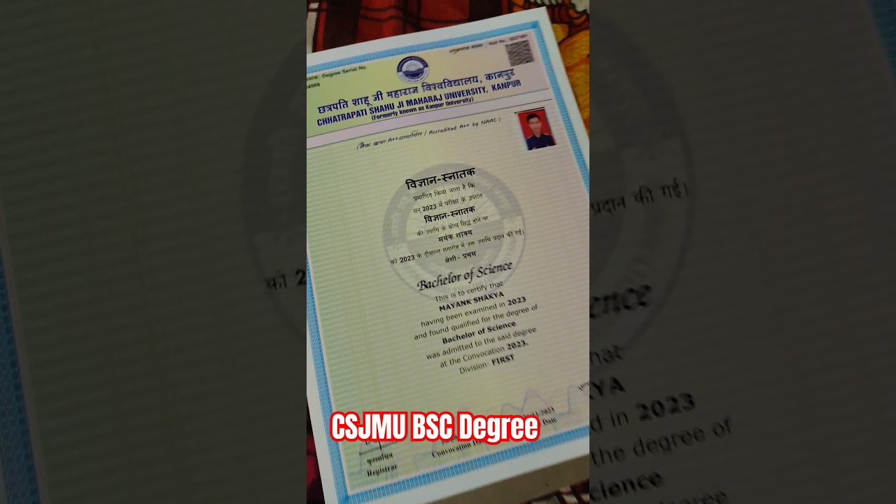 Csjmu degree||bsc ba bcom||#csjmu #degree #bsc #ba