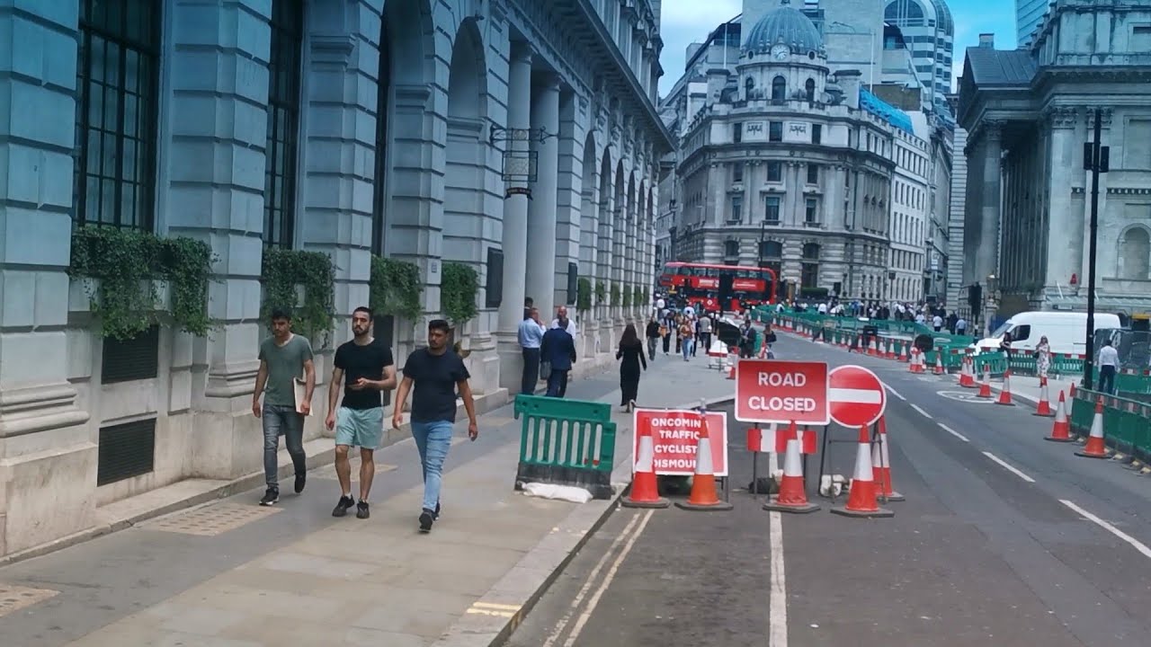 Typical day of driving in London. Traffic congestion, road closed, road working....