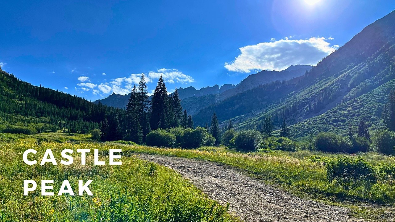 Challenging Summer Alpine Hike to 14ers Castle and Conundrum Peaks near Aspen, Colorado
