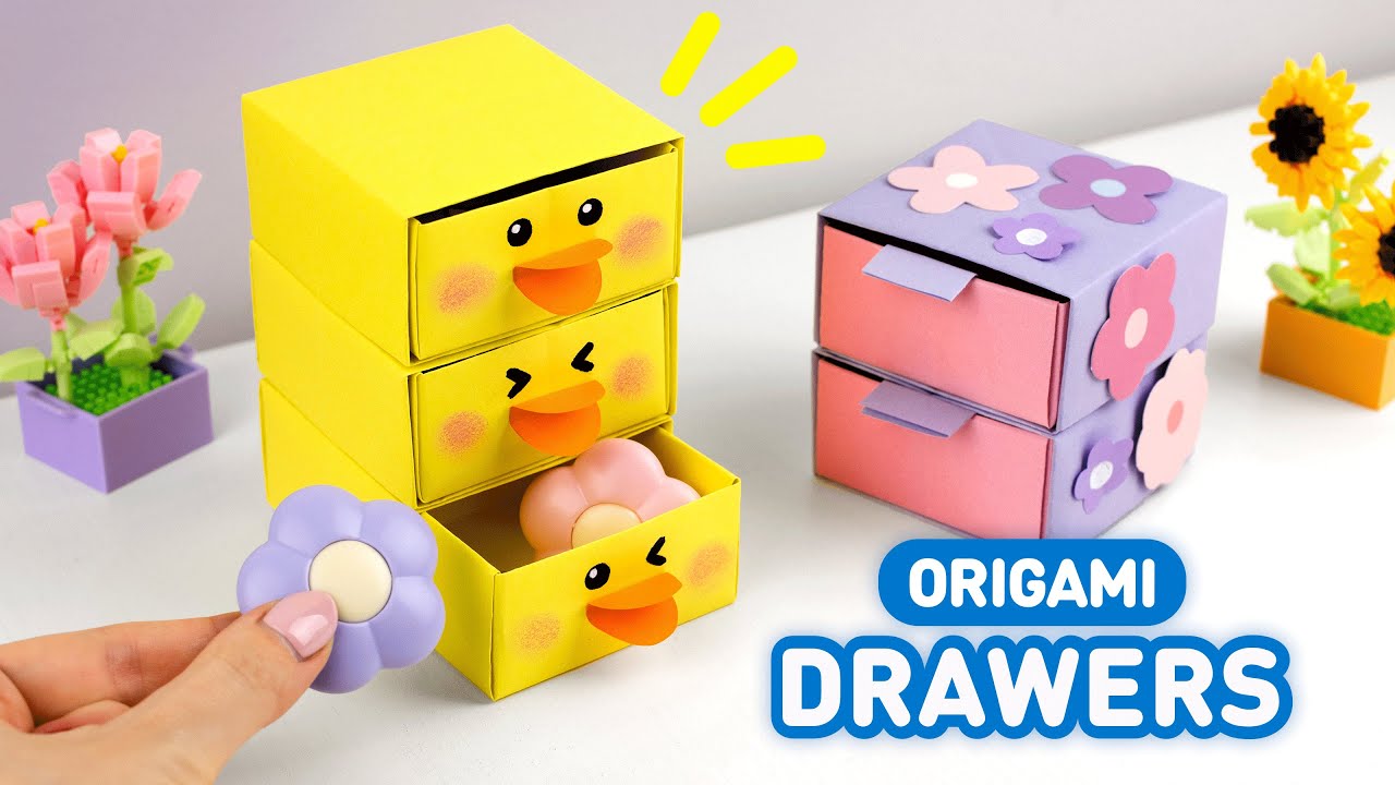 Оригами Комод Уточка из бумаги | Как сделать коробочку из бумаги | Origami Paper Drawers