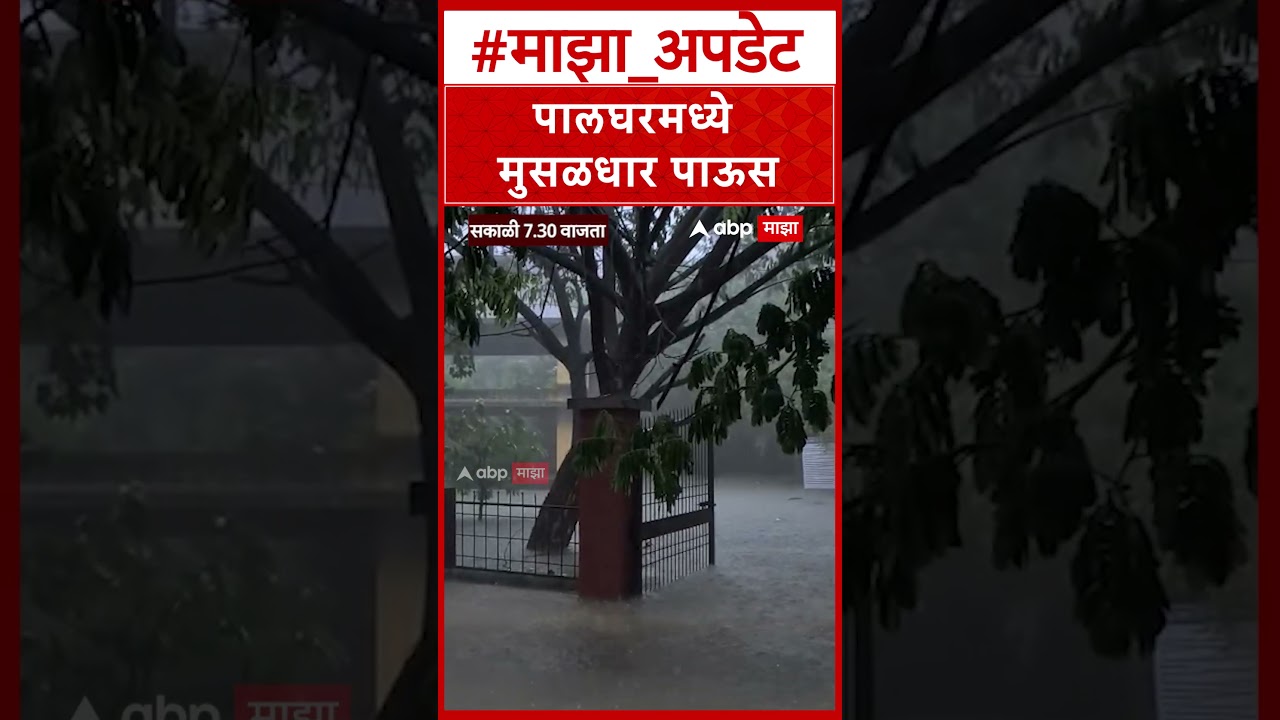 Palghar Rain : लघर पश्चिम किनारपट्टी भागात जोरदार पाऊस सुरू