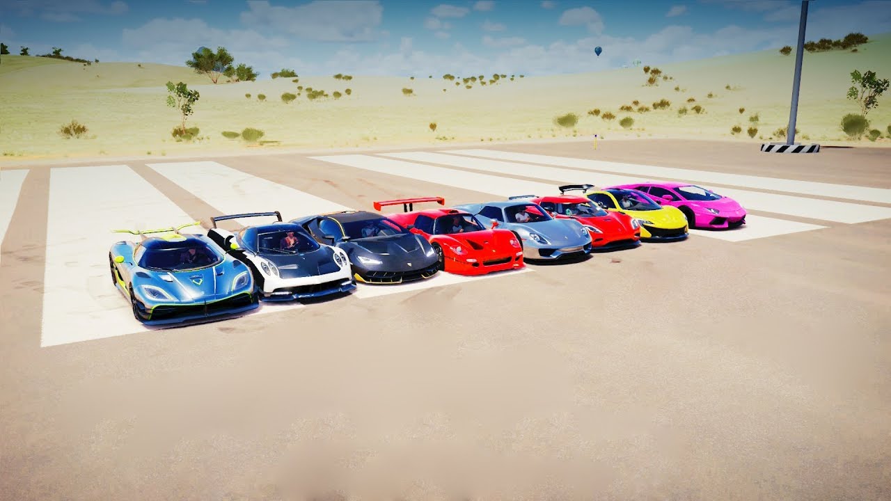 World's Greatest Drag Race! Ferrari F50 GT vs ONE:1, P1, 918, HUAYRA BC & More! Forza Horizon 3