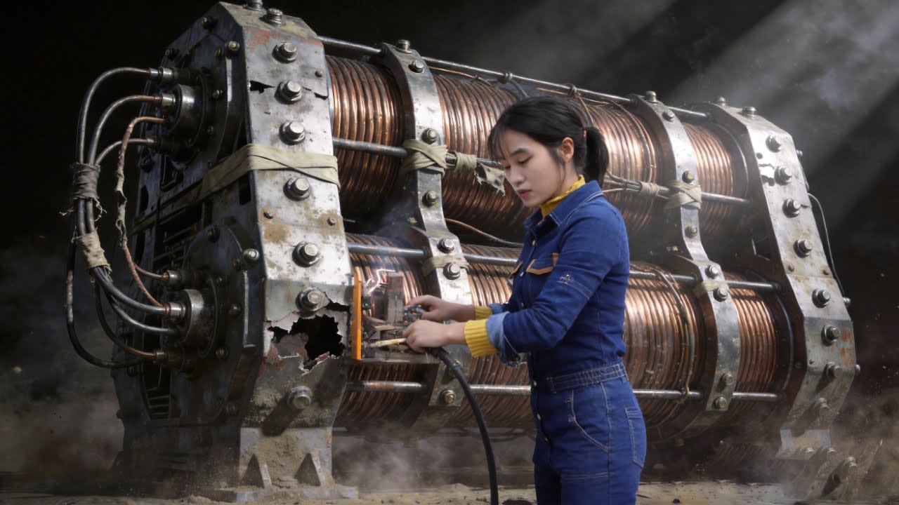 Genius Girl's Challenge: A Broken Welding Machine In A Garbage Dump Is Reborn#diy #machine