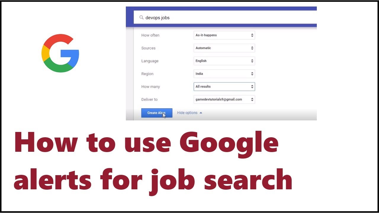 как использовать оповещения Google для поиска работы