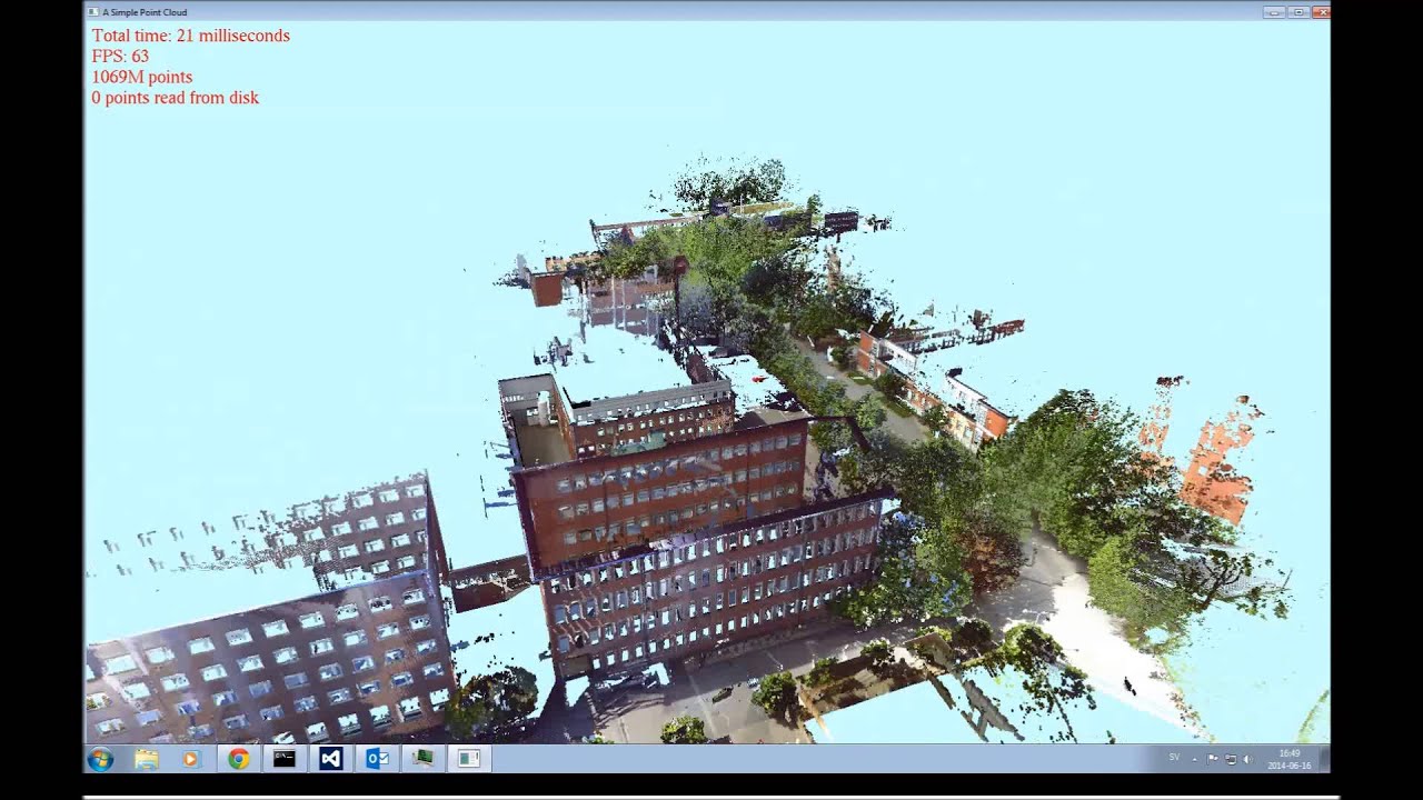 Visualization of a point cloud with 1 billion points