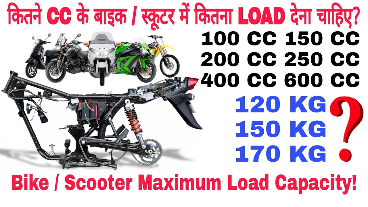 Maximum Load Capacity of Motorcycle / Scooter | How much load should be given in a bike / scooter...
