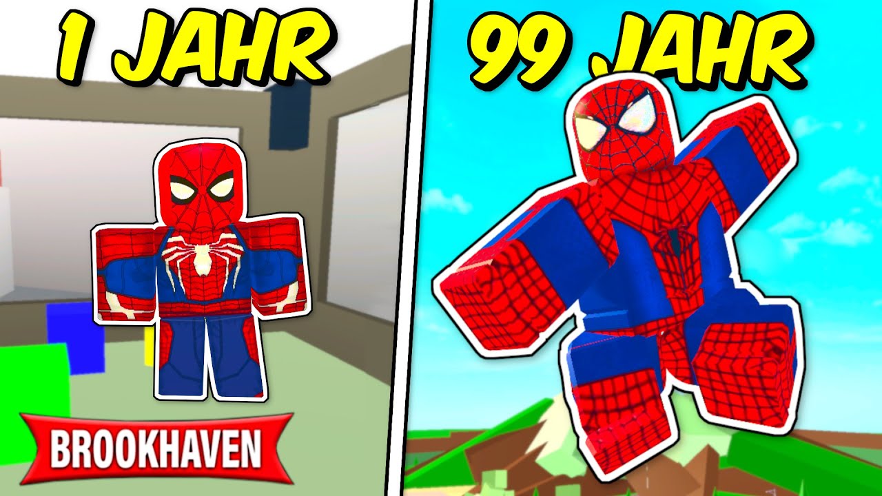 100 Jahre als Spiderman! Brookhaven Story Roblox Deutsch