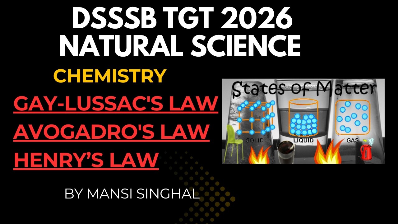 DSSSB TGT NATURAL SCIENCE l Chemistry l Unit-1 (Last Part) #dsssb#tgt 