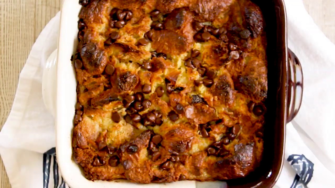 Chocolate Croissant Bread Pudding