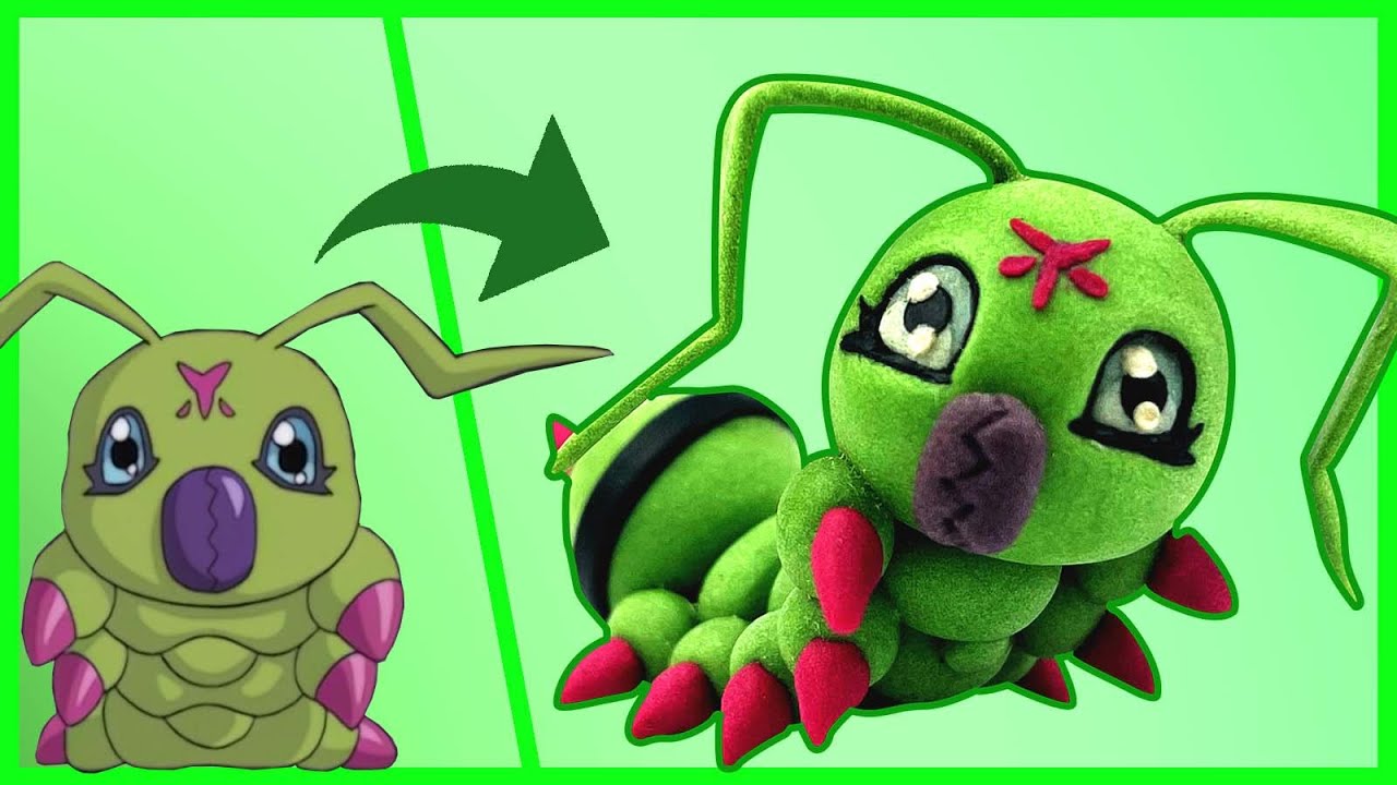Wormmon (Digimon) with Clay