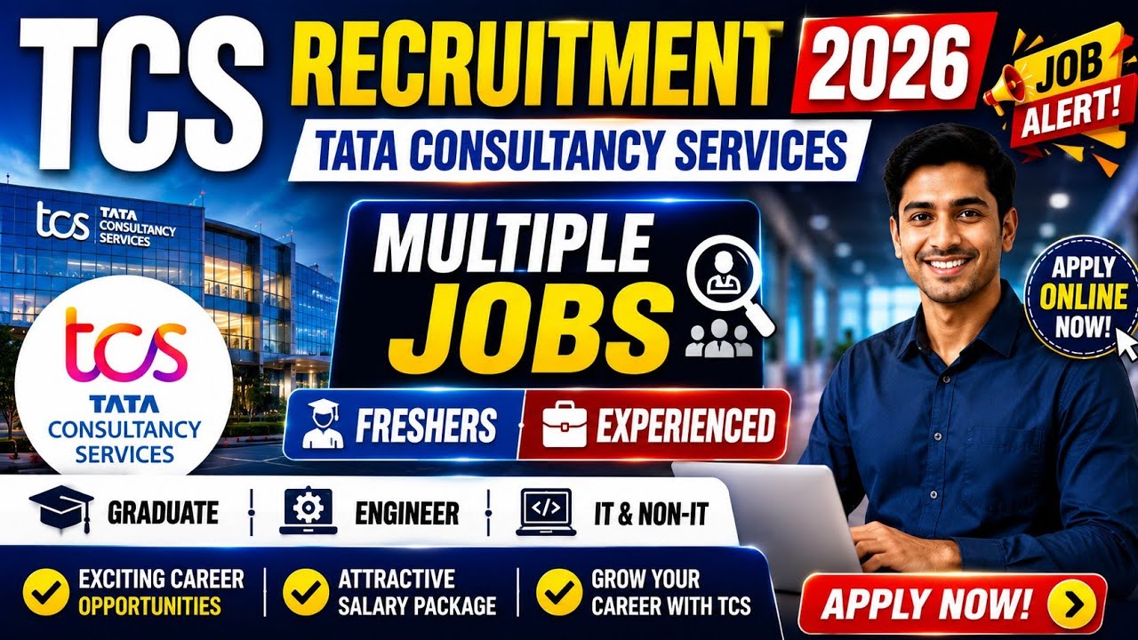 TCS Recruitment 2026 | Tata Consultancy Services Jobs | Freshers & Experienced | Apply Online ⚡