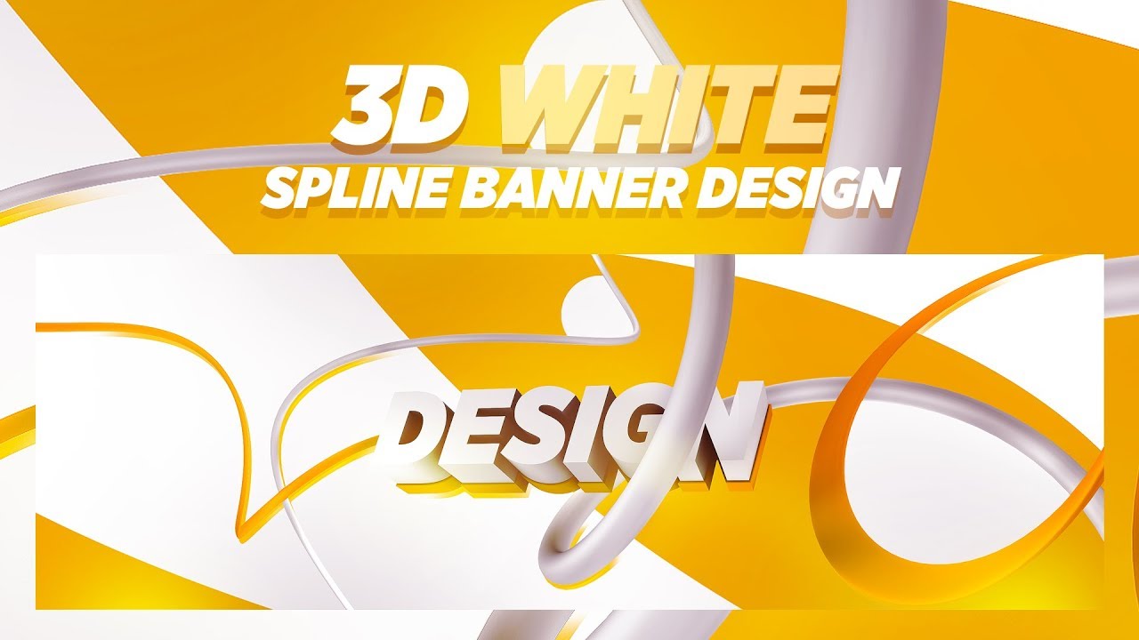Photoshop/C4D Tutorial: 3D White Spline Banner Design