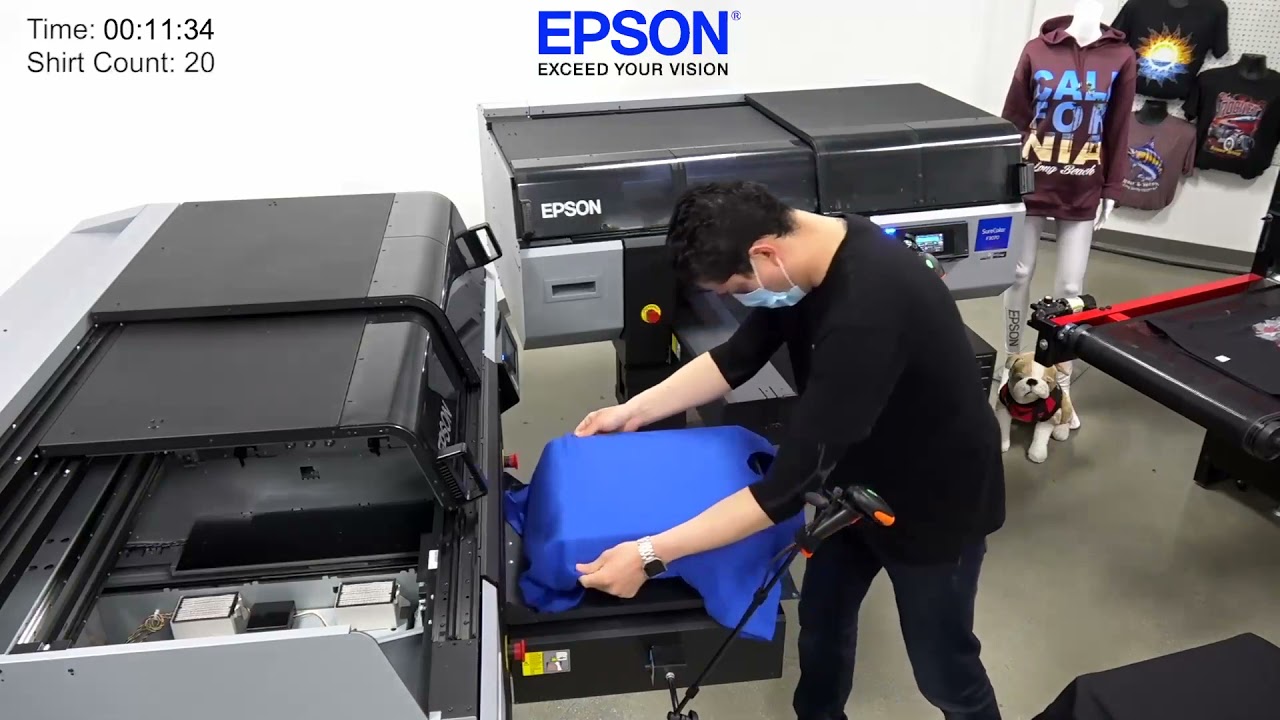 Epson SureColor F3070 100 T-Shirts in Under 1 Hour w/ Wasatch SoftRIP & Barcode Job-pull Automation
