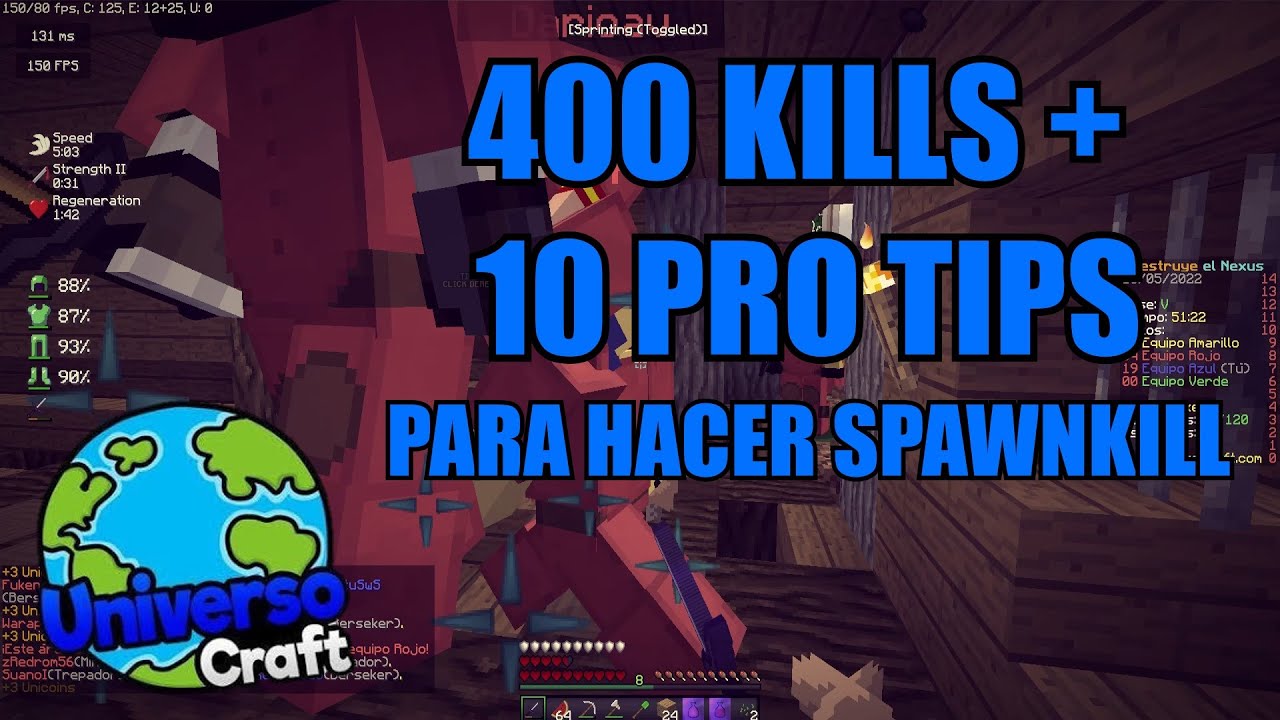 📽️ 400 KILLS🤯 puro SPAWNKILL🔥 + 10 TIPS🤓 para no M0R1R☠️ |✔️Destruye el Nexus | Universocraft🌎