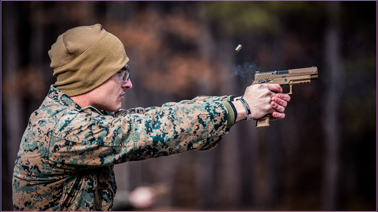 U.S. Marines with 23rd Marine Regiment Conduct M17 Pistol Qualification