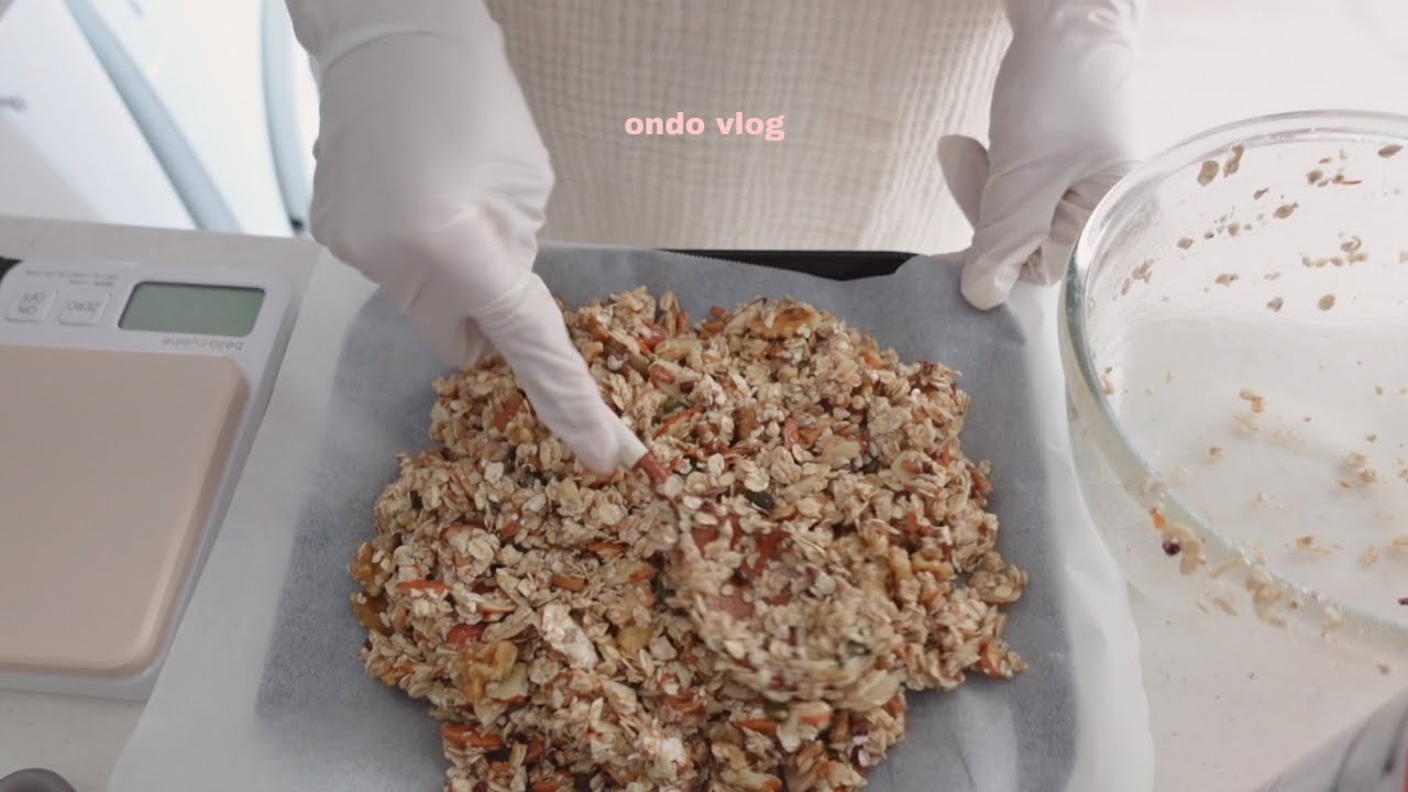 ENG)집에서 그래놀라 만들기,순두부 김밥,고추장 찌개 해 먹은 일상