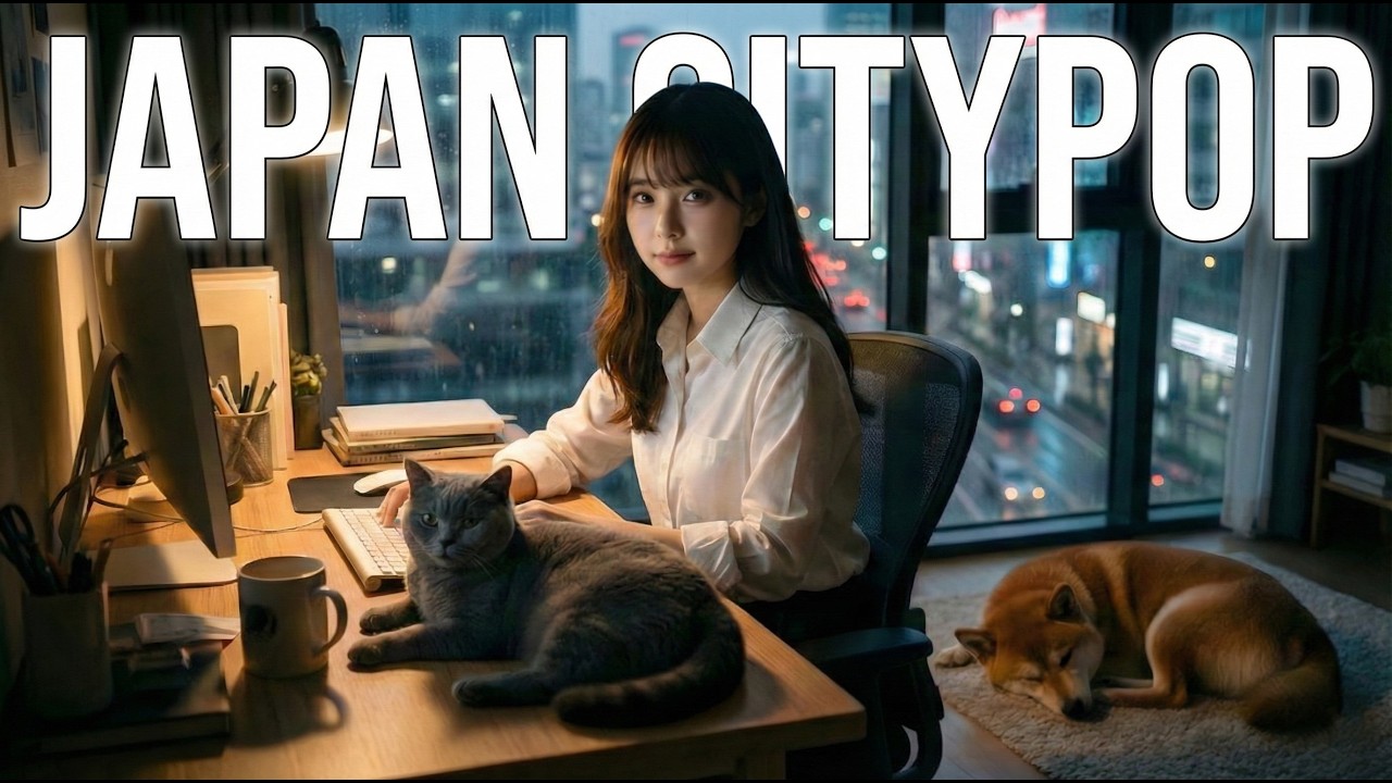Modern City Pop Jazz Night: Chill Beats for Work & Study 🌃 | Miru, Cat & Shiba by City Lights