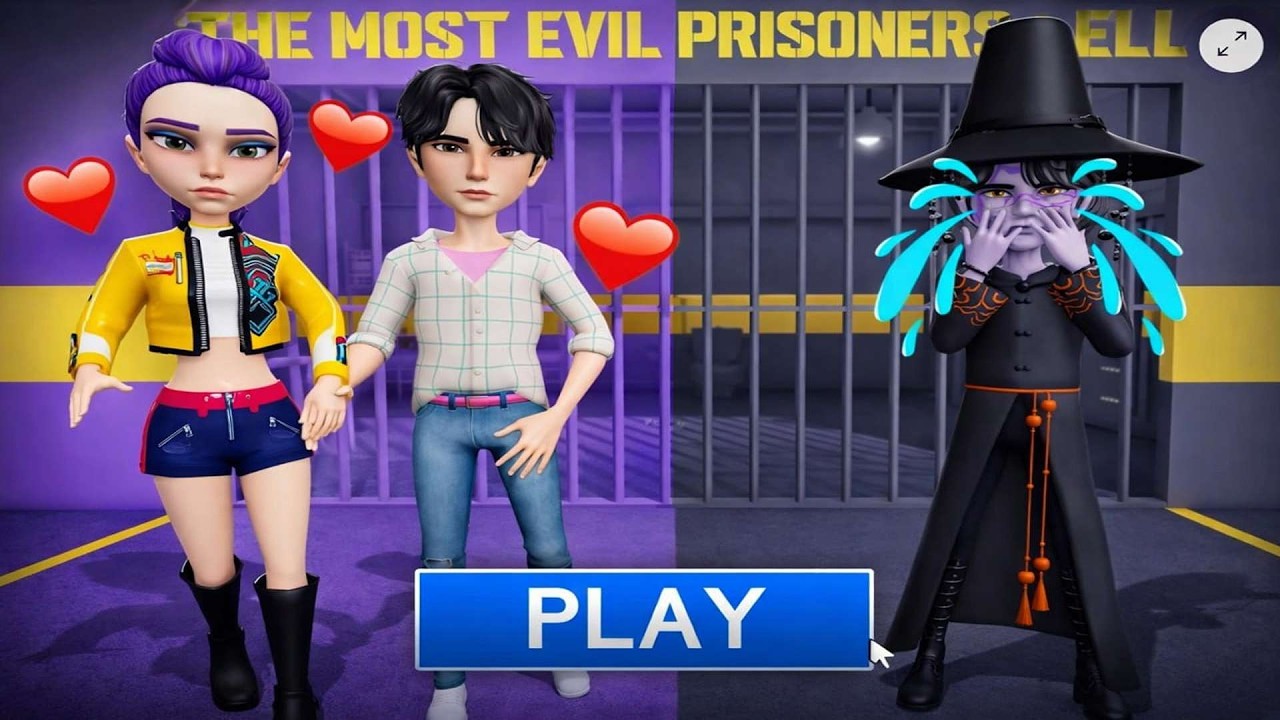 Руми крадет сердце Джину — демон Джину плачет в K-POP Demon Hunters Prison Run! #roblox #obby