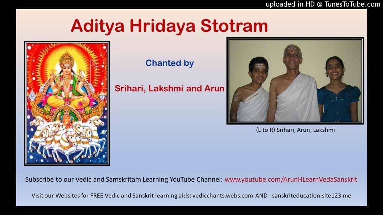 Aditya Hridaya Stotram chanted by Lakshmi, Srihari and their father Arun