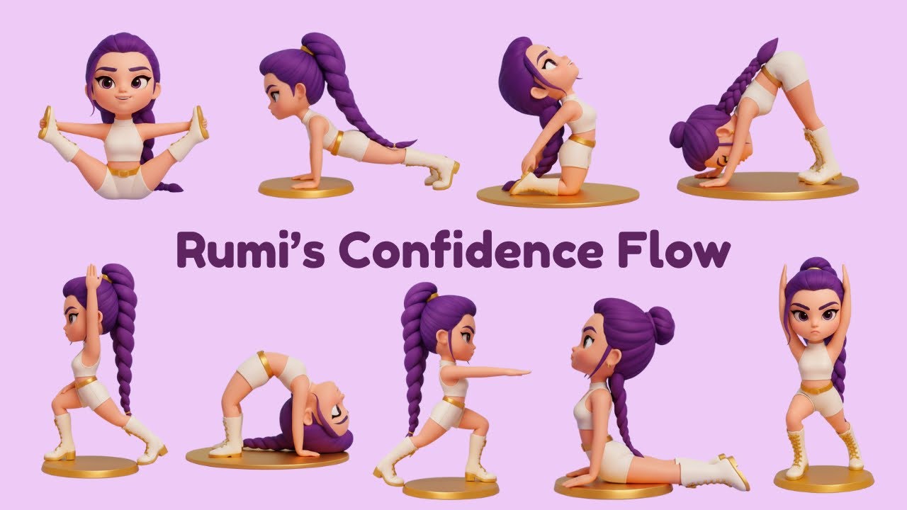Rumi’s Confidence Flow 🧘‍♀️| Yoga With Kpop Demon Hunters | Joyful Moves 🌈