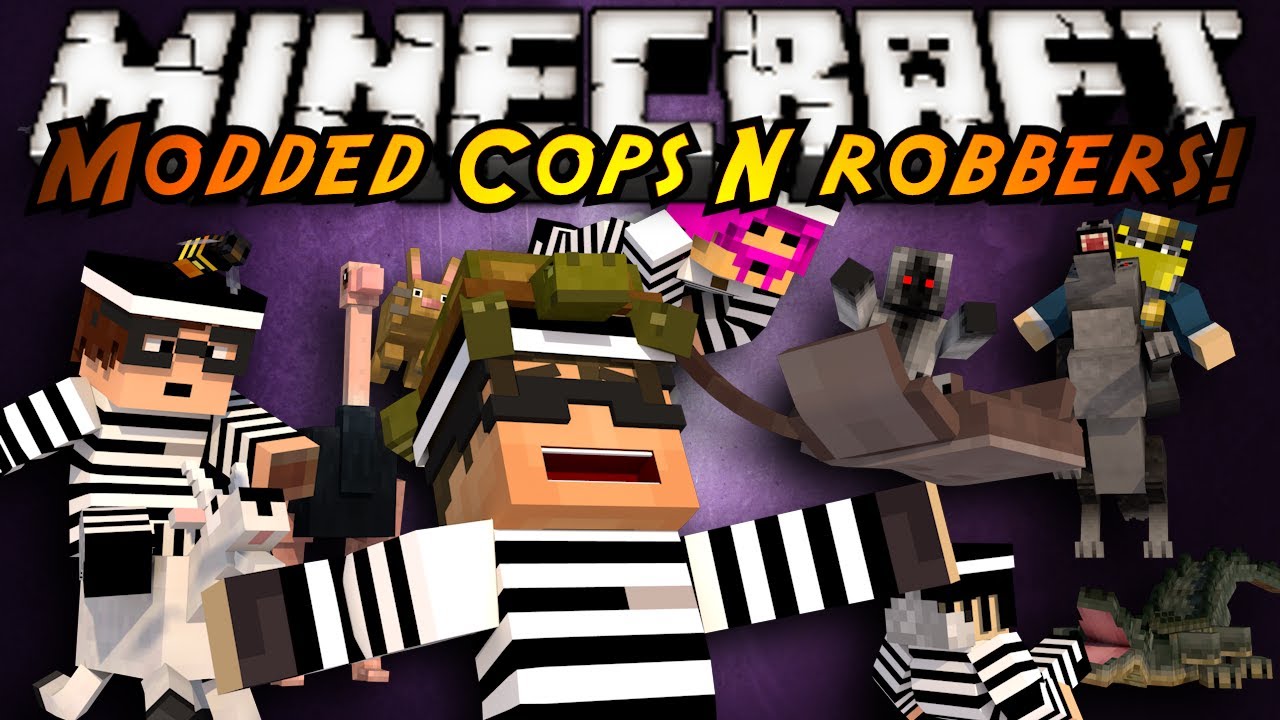 Minecraft Mini-Game : MODDED COPS N ROBBERS! MO CREATURES!