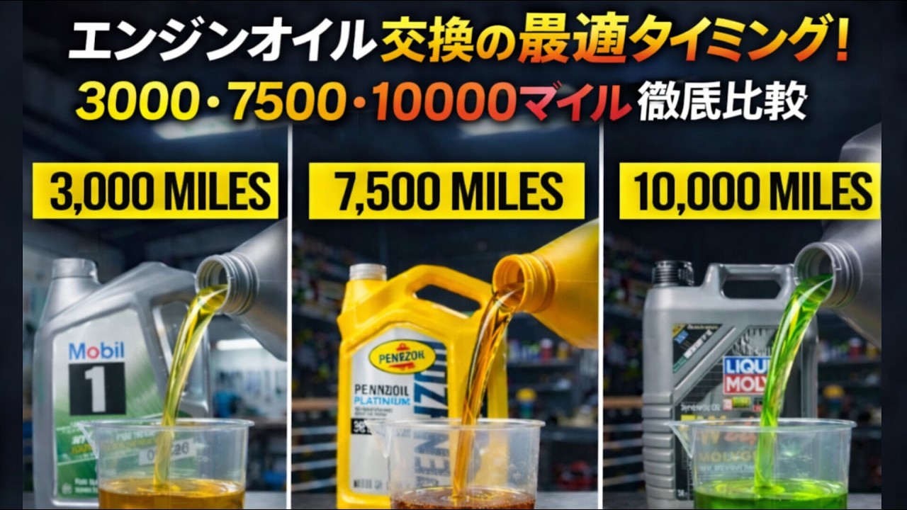 知らないと損する！オイル交換で差が出るエンジン寿命 — 3,000〜10,000マイル実走検証
