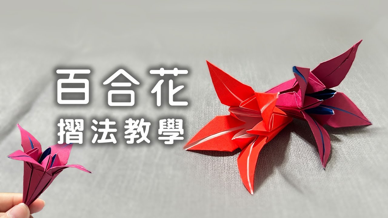 百合花 Lily Flower 摺法｜傳統紙百合簡易摺法｜摺紙教學
