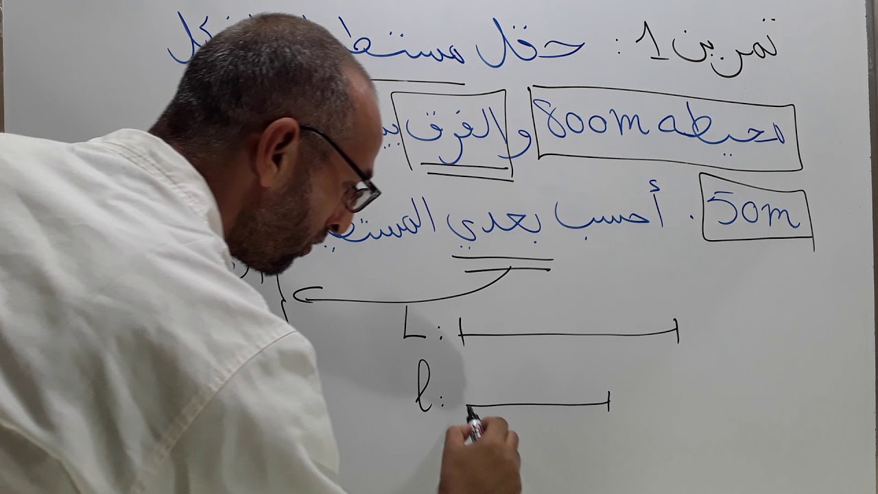 تمارين وحلول استعدادا للامتحانات  1/ محيط المستطيل