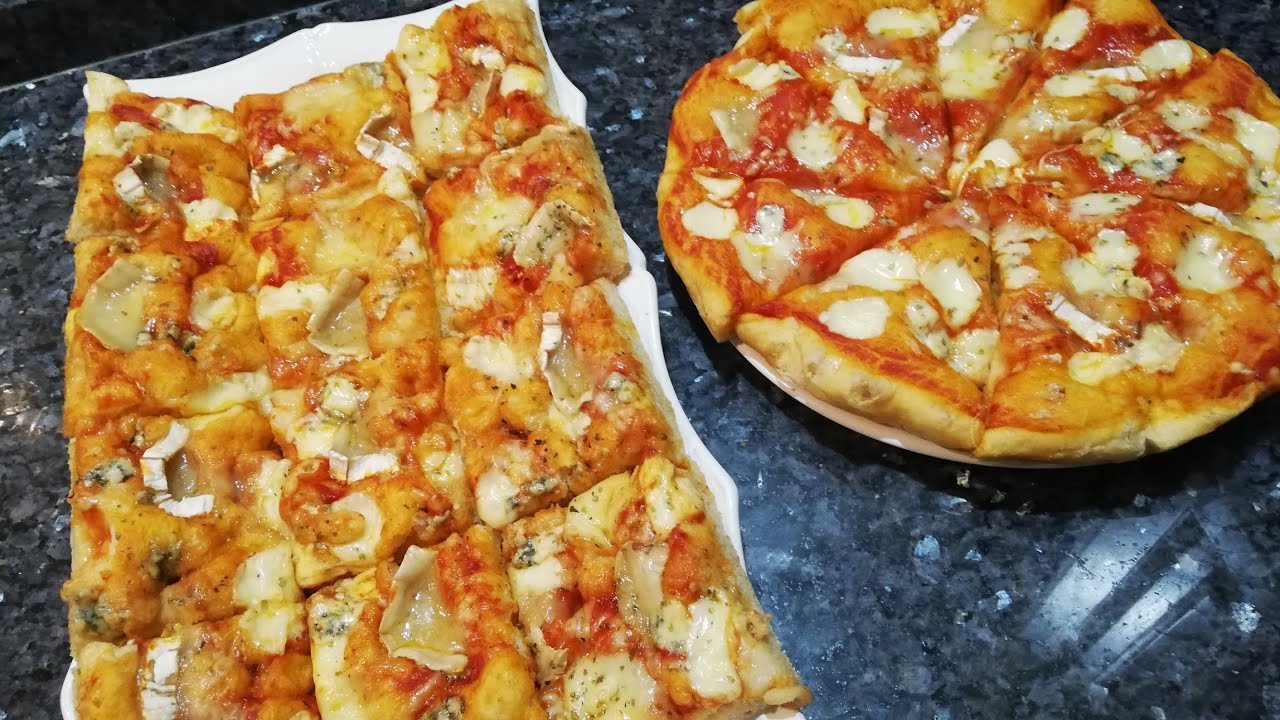 Pizza 4 fromage🍕 Pizza 4 quesos🍕بيتزا 4 اجبان بعجينة مميزة و ناجحة
