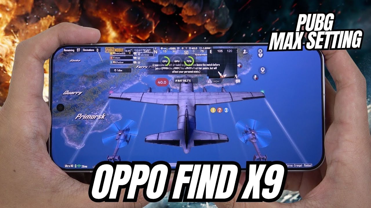 OPPO Find X9 Test Game PUBG Mobile MAX Settings