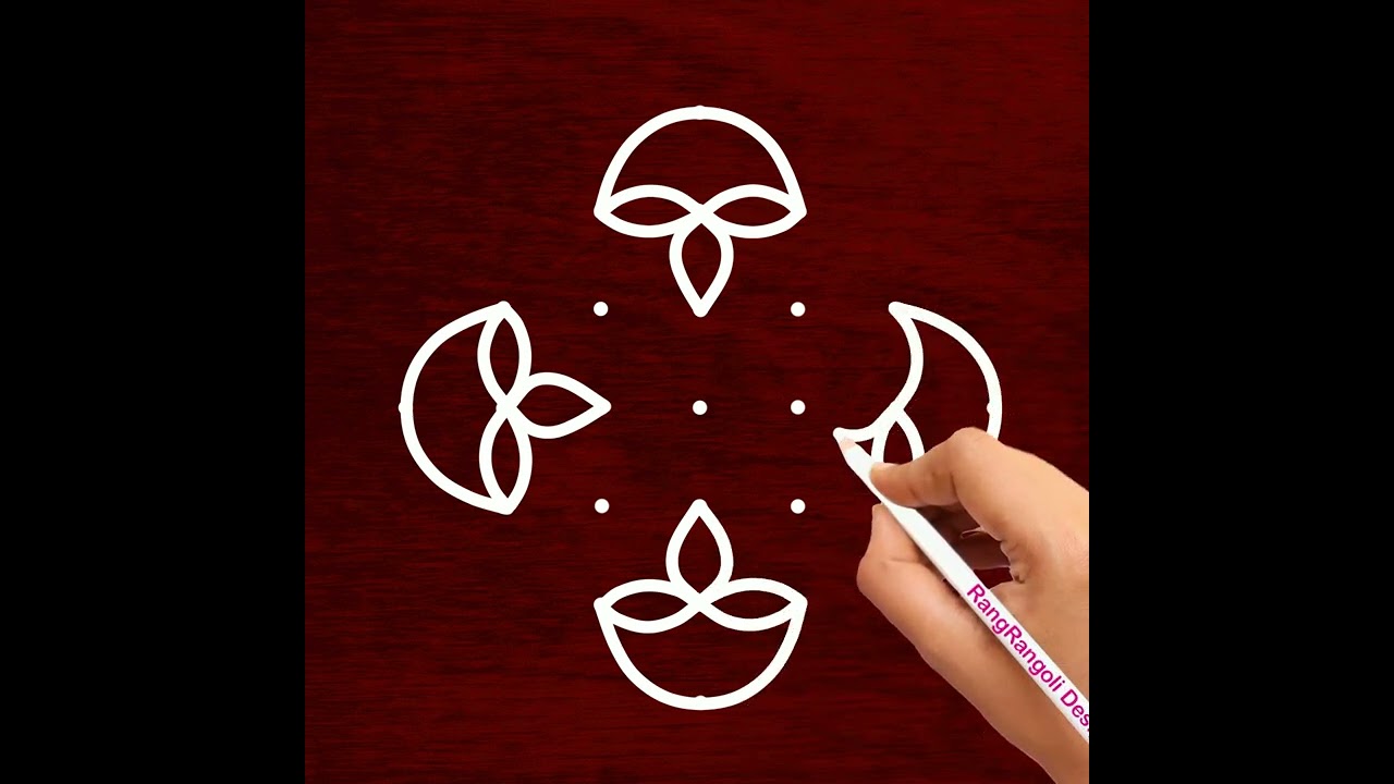 Karthigai deepam Special Rangoli Design with 7X1 dot | Beautiful Rangoli Kolam |Easy Rangoli Muggulu