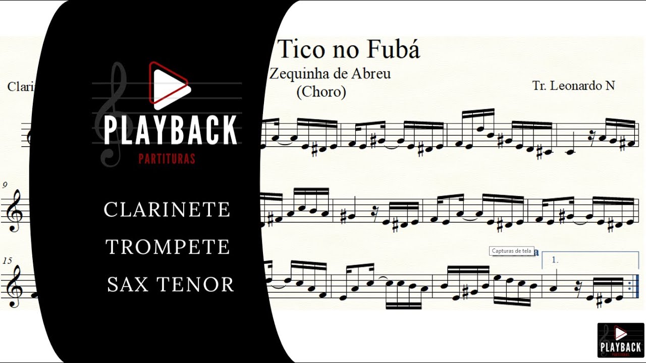 Tico - Tico no Fubá | Clarinete - Sax Tenor | Partitura e Playback