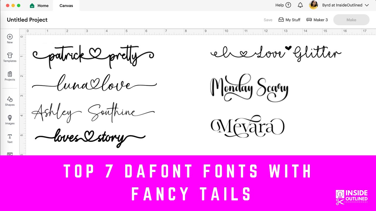 How to Add Fancy Tails to Your Fonts for Cricut! | Glyphs for Beginners