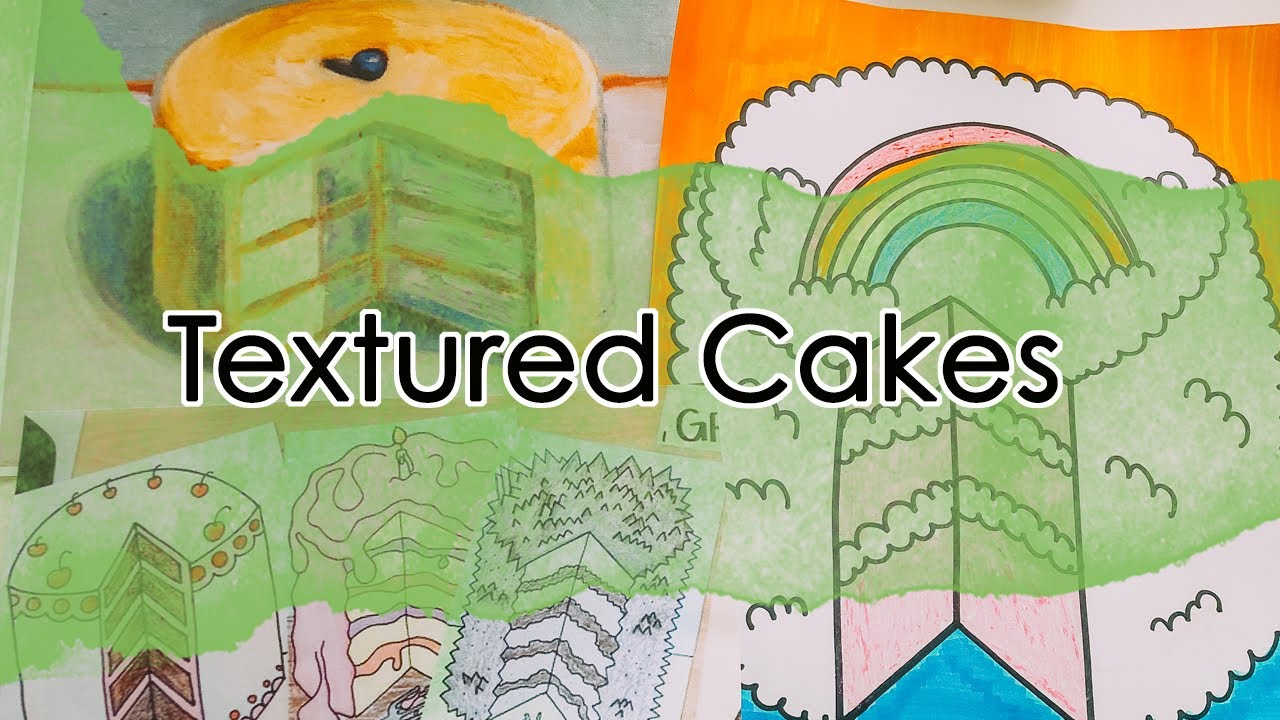 Textured Cake Drawing for Kids