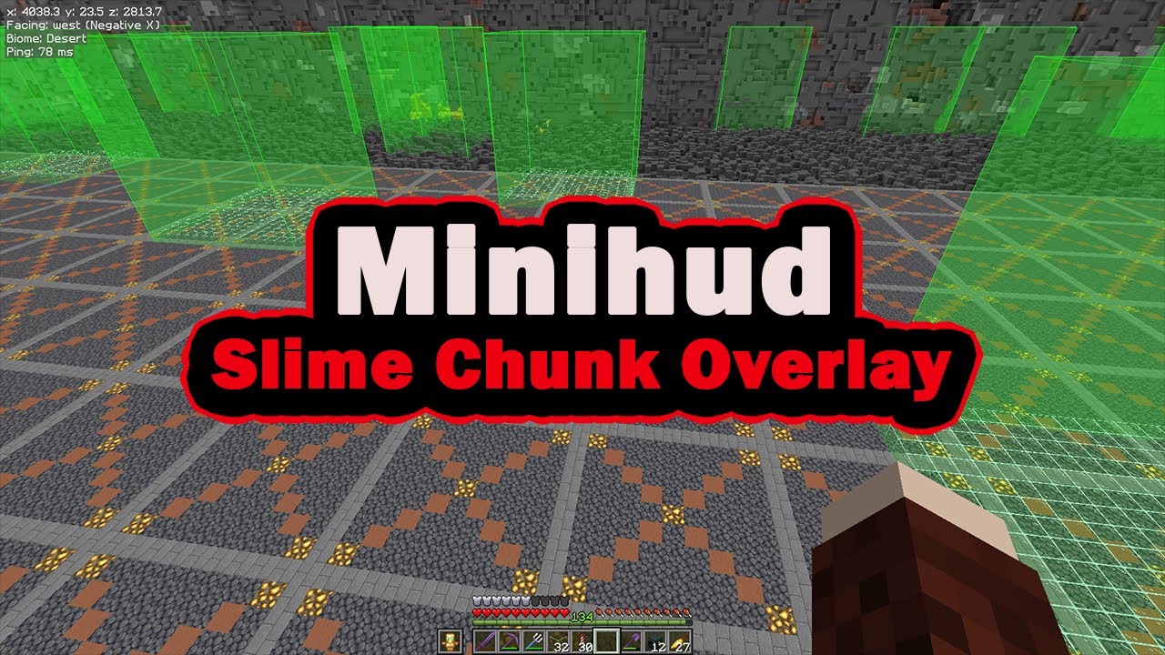 Minihud Slime Chunk Overlay (Модификации Minecraft)