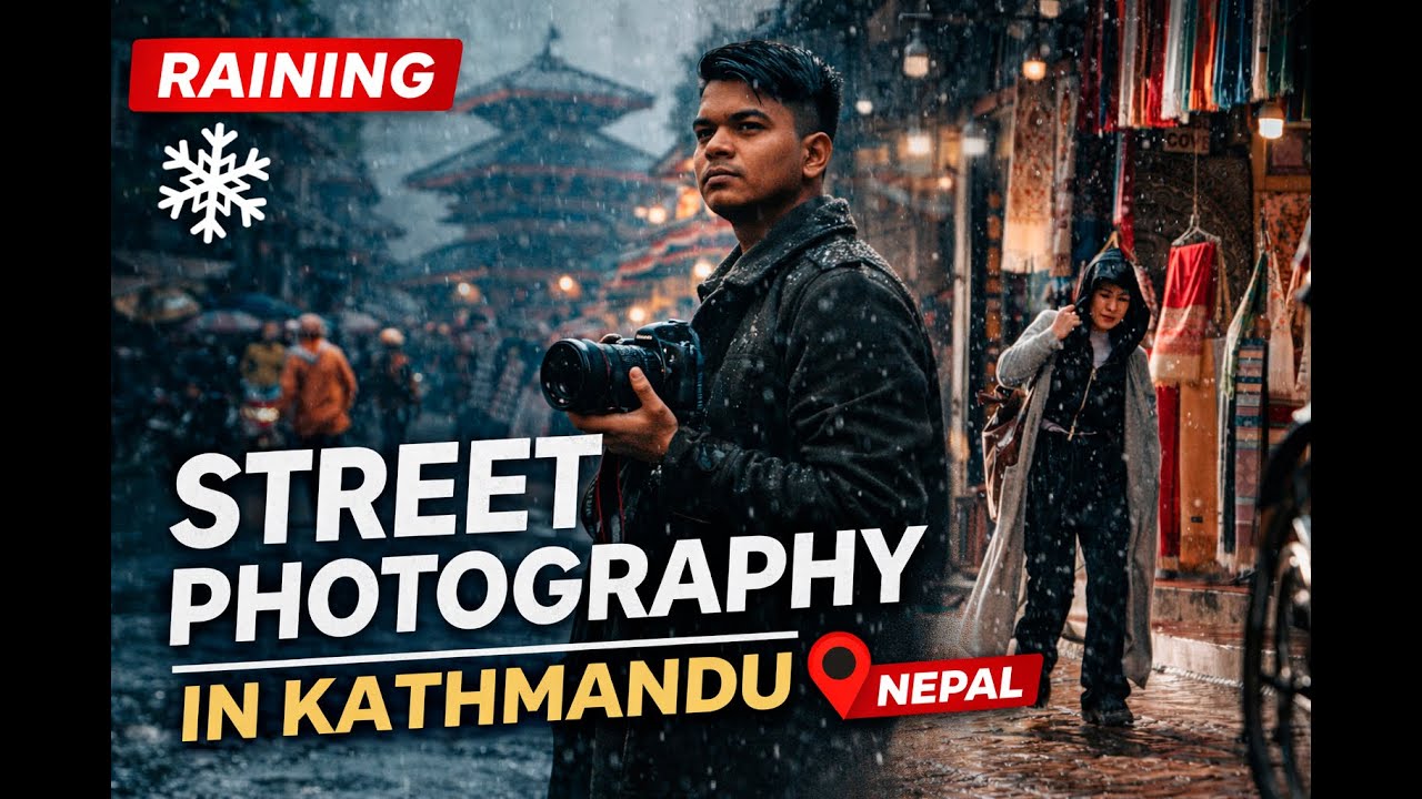 Rainy Streets of Kathmandu | Winter Street Photography | Sony A7 IV | Samyang 135mm F1.8