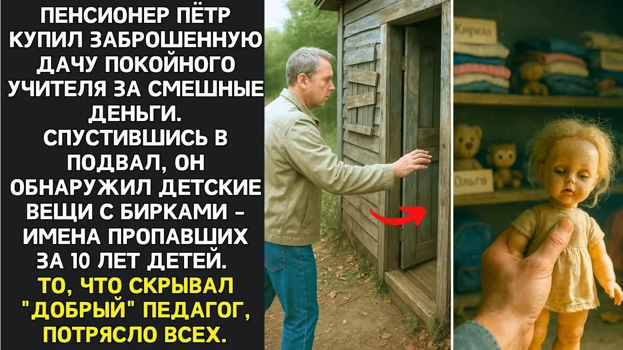 Пётр купил дачу за копейки, но в подвале нашёл вещи пропавших детей. Правда ужаснула всех.