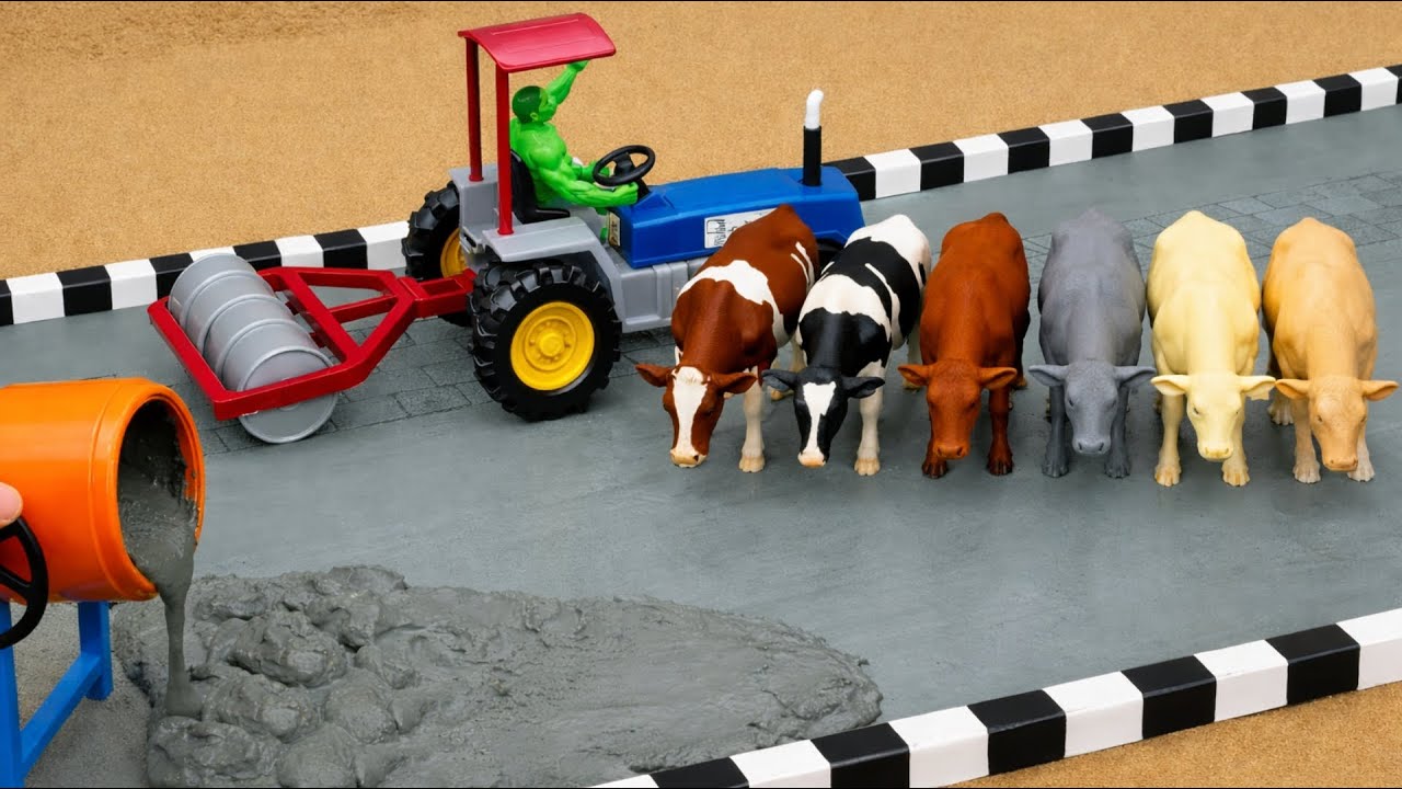 DIY Mini Tractor Road Roller | Make Concrete Roads at Home | New Technology @sahildiscovertv