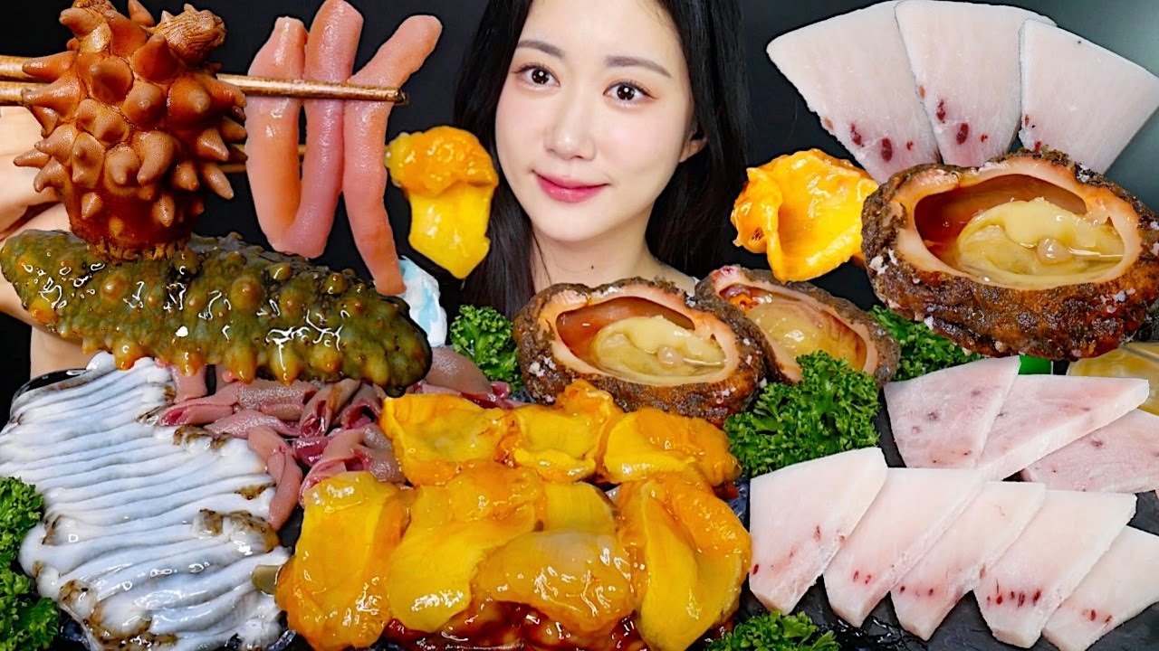 바다향 가득 모둠해산물💛해산물에 소주한잔✨해산물 먹방 해삼 먹방 멍게 먹방 SeaCucumber, Sea Pineapple ナマコ、ユムシ、ホヤ | Mukbang ASMR