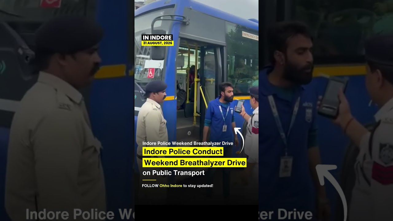 Indore Police launch intense breathalyzer crackdown on public transport bus drivers! 👮&zwj;♂️🛑 #shorts