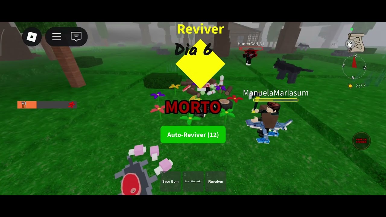 Jogando 99 noites na floresta 