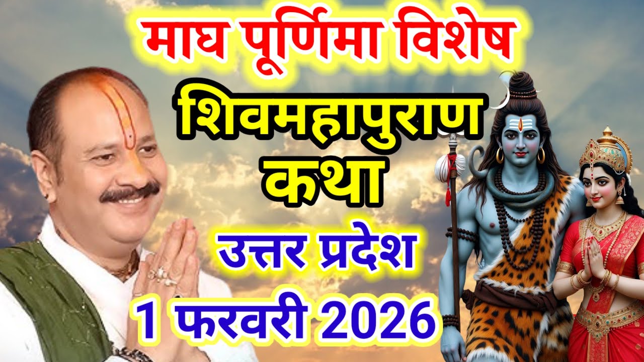 Live🔴 1 फरवरी माघ पूर्णिमा शिवमहापुराण कथा | पंडित प्रदीपजी मिश्रा Shivmahapuran katha #live