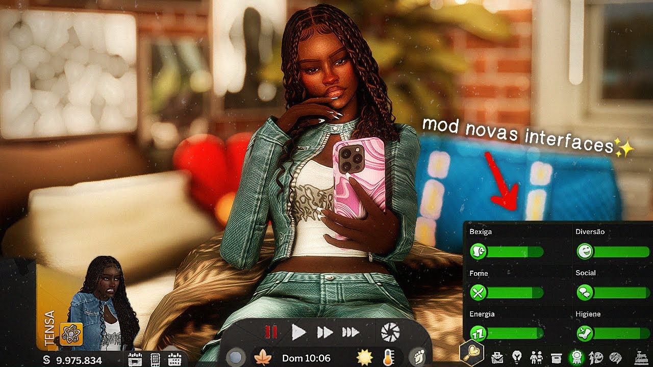 Como mudar a INTERFACE do The Sims 4 com *MOD* — Modo escuro, nostálgico, rosa...