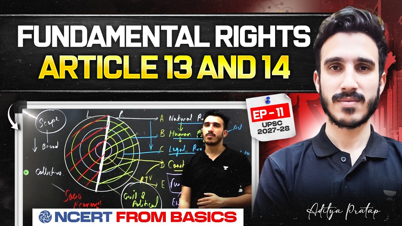 Complete Indian Polity (NCERT) for Beginners | Fundamental Rights - Article 13 and 14 | EP10 | UPSC