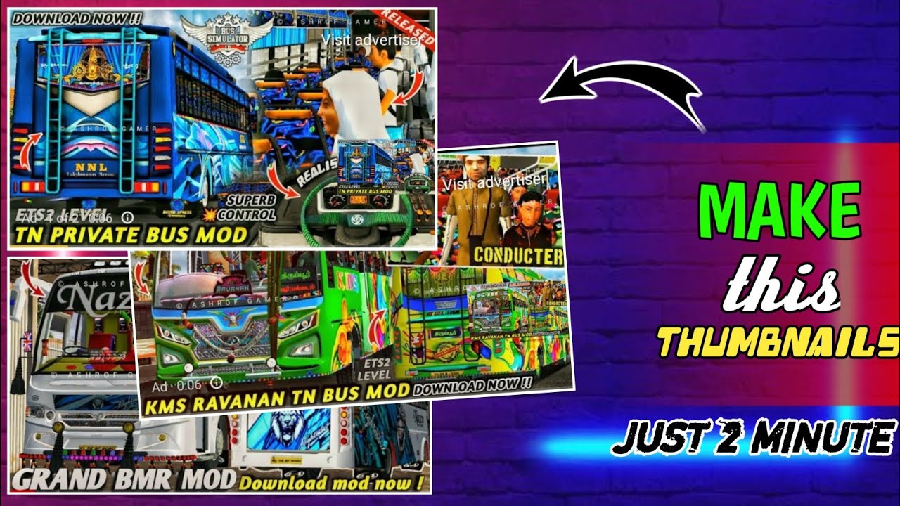How To Make Thumbnail For Bussid Videos | How To Make Gaming Thumbnail In Pixellab