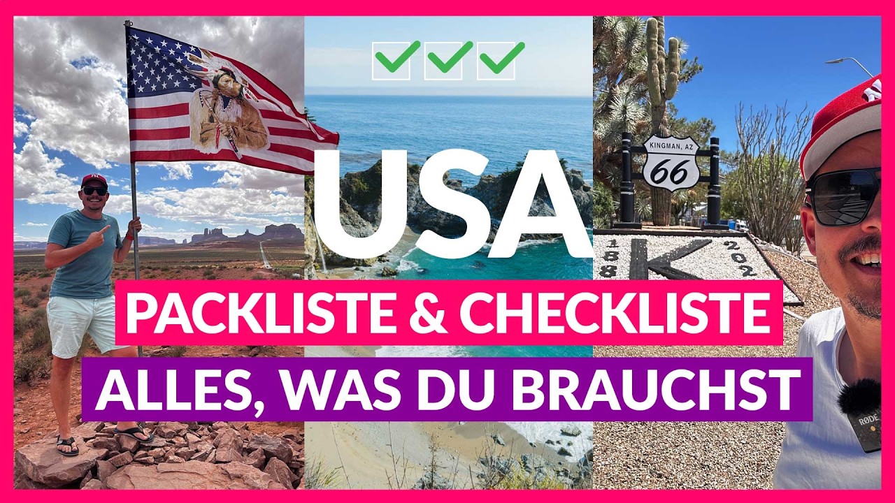 🇺🇸 USA Packliste & Checkliste für 2026: ALLES, was du brauchst!