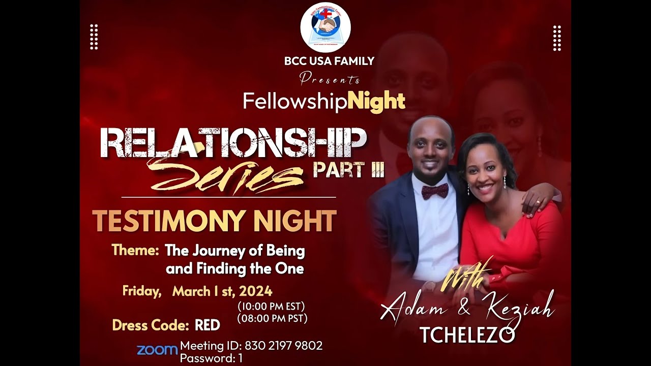 BCC USA Fellowship Night with Adam & Keziah TCHELEZO