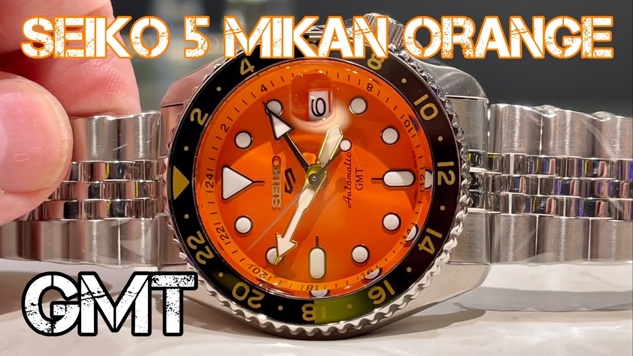 NEW SEIKO 5 ORANGE GMT AUTOMATIC SSK005 4R34