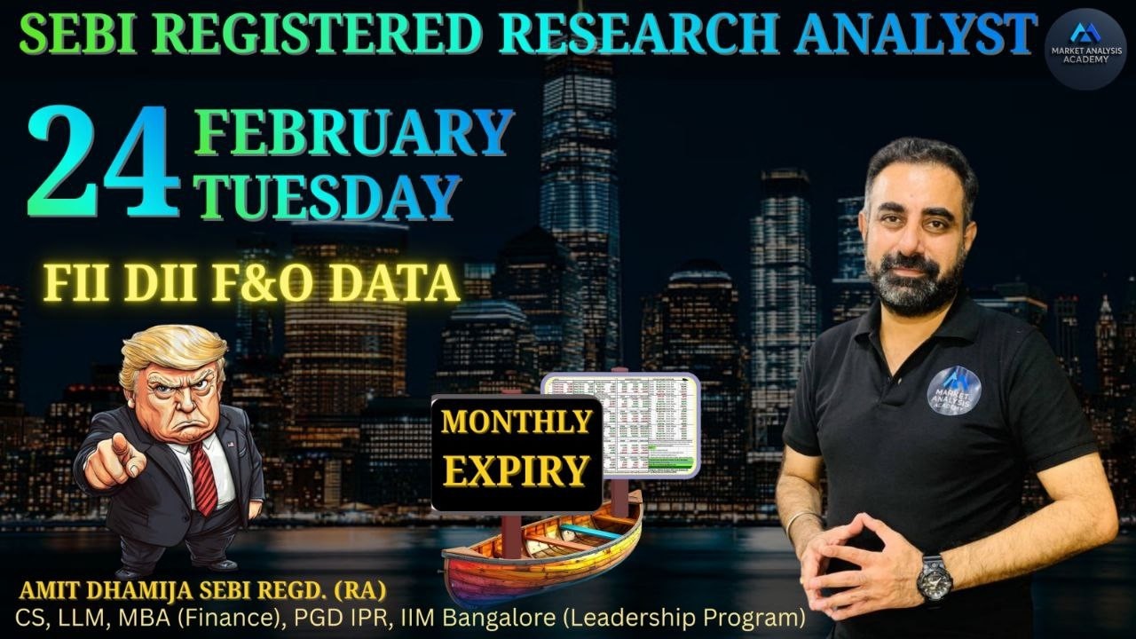 FII DII F&O DATA  Nifty BankNifty Sensex Monthly Expiry Prediction Tomorrow Tuesday 24 February 26